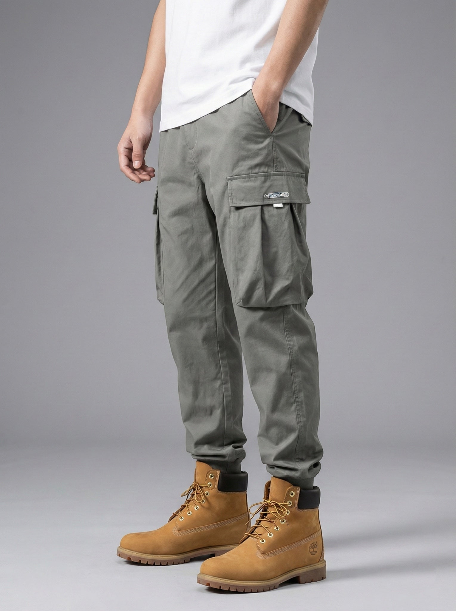 Jogger Tapered Cargo Hose für Herren mit Kordelzug und Bündchen