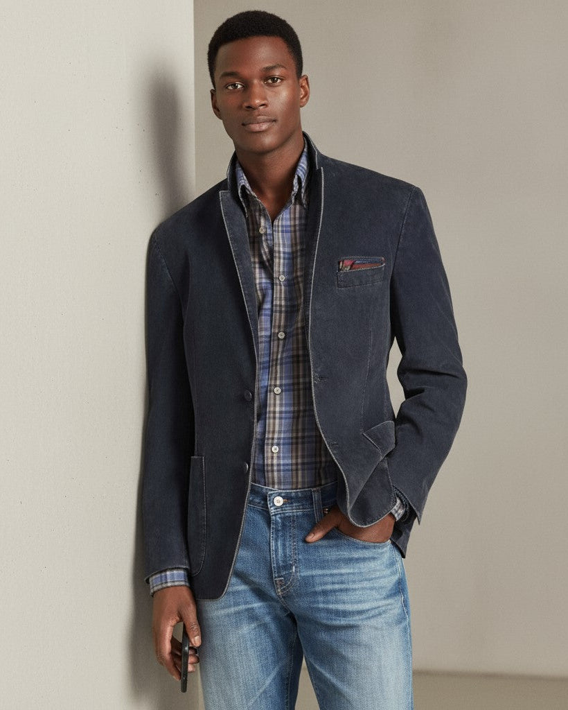 Casual Herrenblazer aus Baumwolle mit großen aufgesetzten Taschen