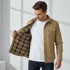 Hemdjacke für Herren mit Druckknöpfen im Workwear-Stil