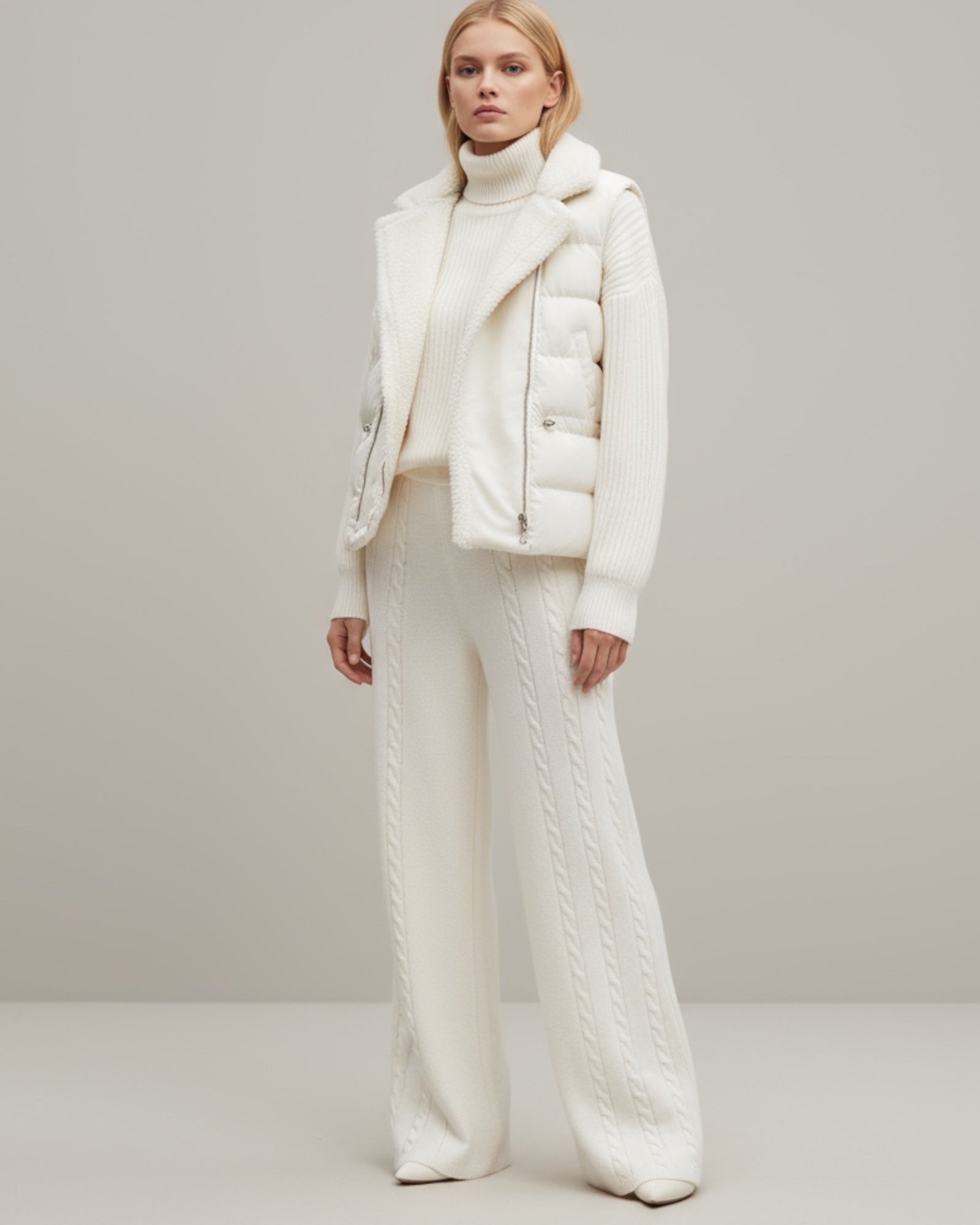 Komplettes Winteroutfit für Frauen mit ärmelloser Weste