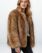 Gefütterte Outdoor-Jacke für Damen aus Webpelz