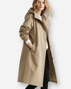 Lange Regen Jacke für Damen für die Übergangszeit mit Kapuze