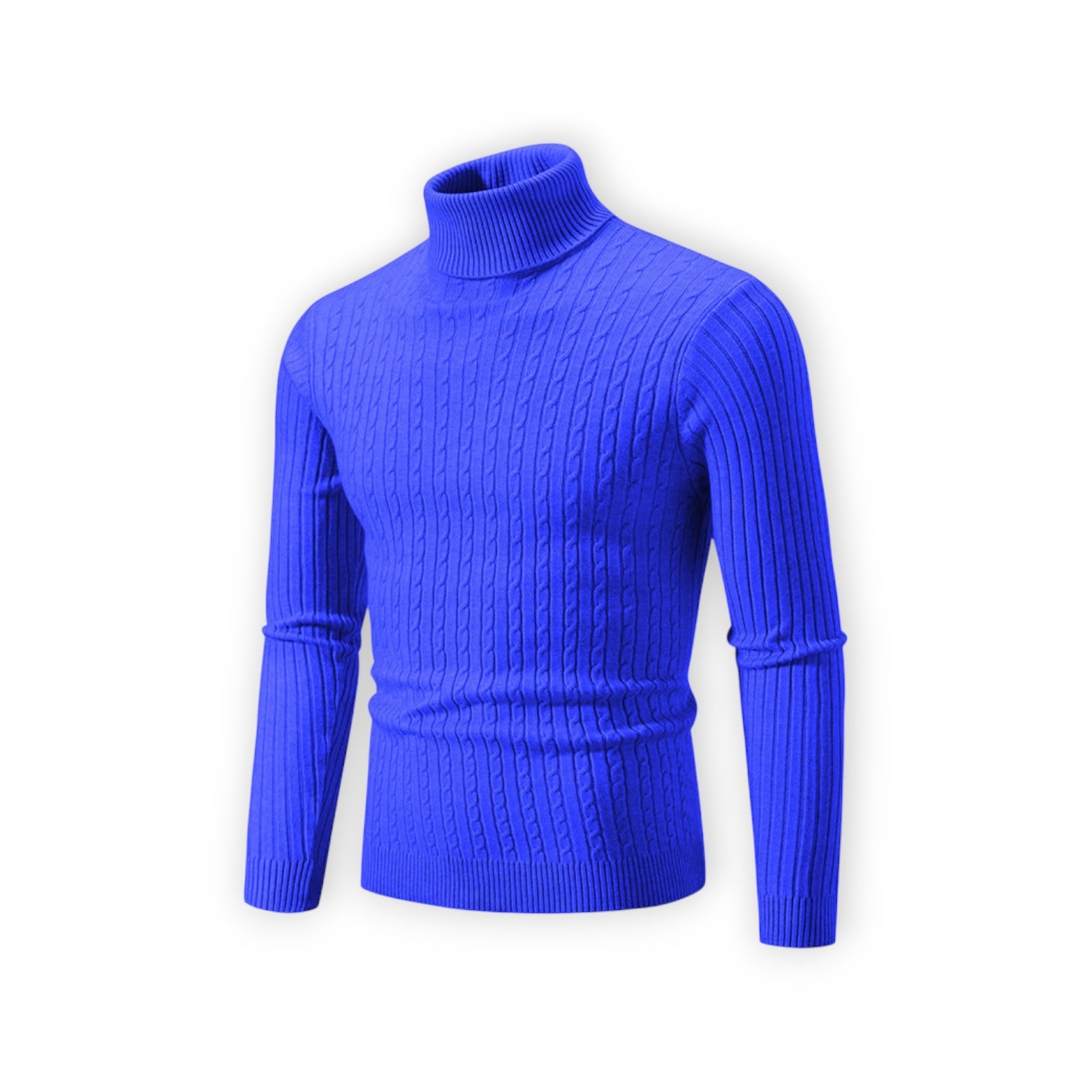 Klassischer Rollkragenpullover für Herren mit Rippstruktur