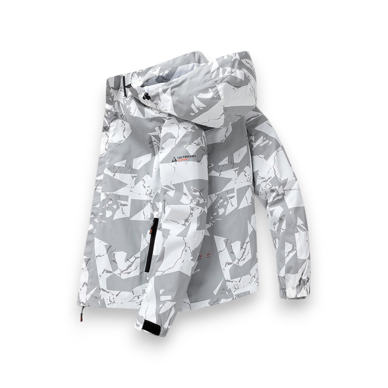 Wasserdichte Skijacke mit geometrischem Muster