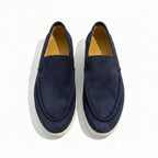 Loafer Schuhe für Herren in Velours-Optik mit Mokassin-Naht und Gummisohle