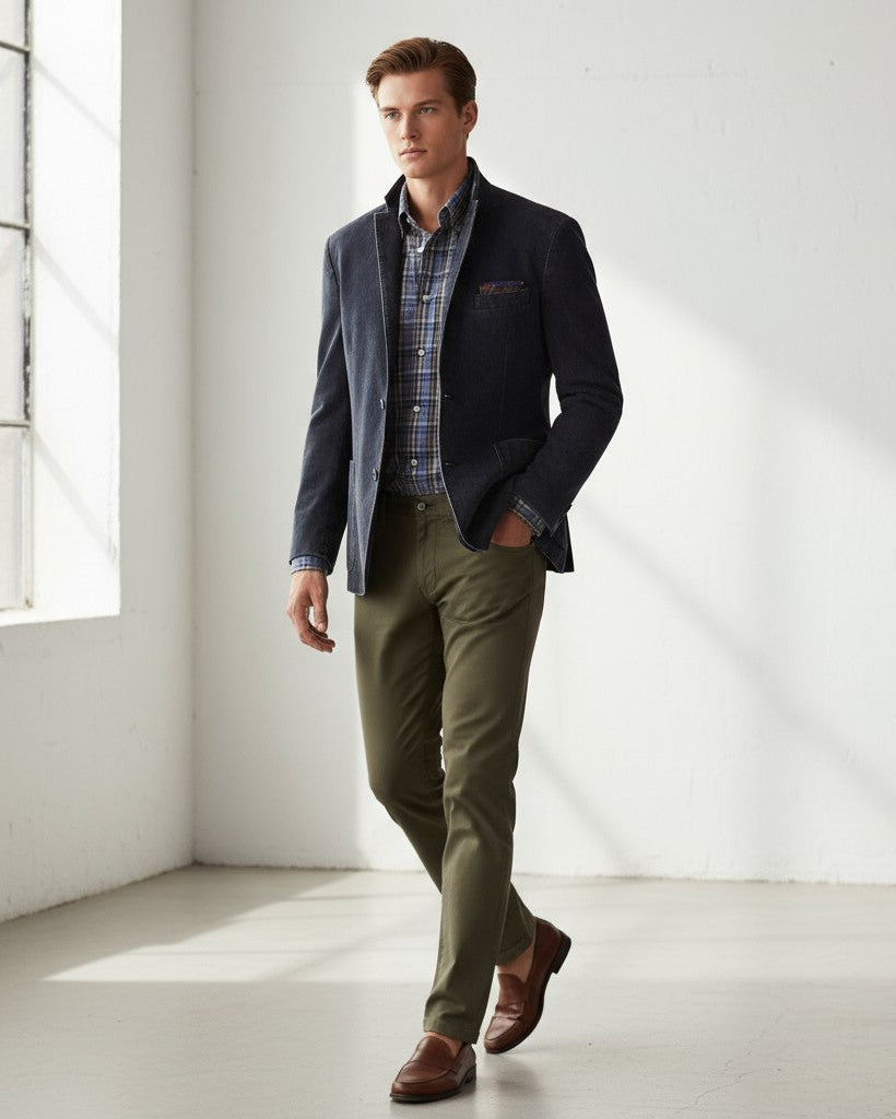 Casual Herrenblazer aus Baumwolle mit großen aufgesetzten Taschen