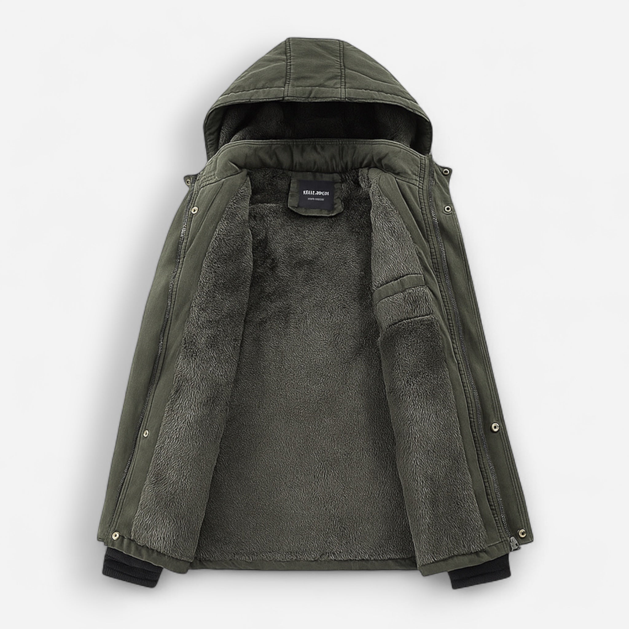 Warme Winterjacke für Herren aus robustem Obermaterial mit gefütterter Kapuze