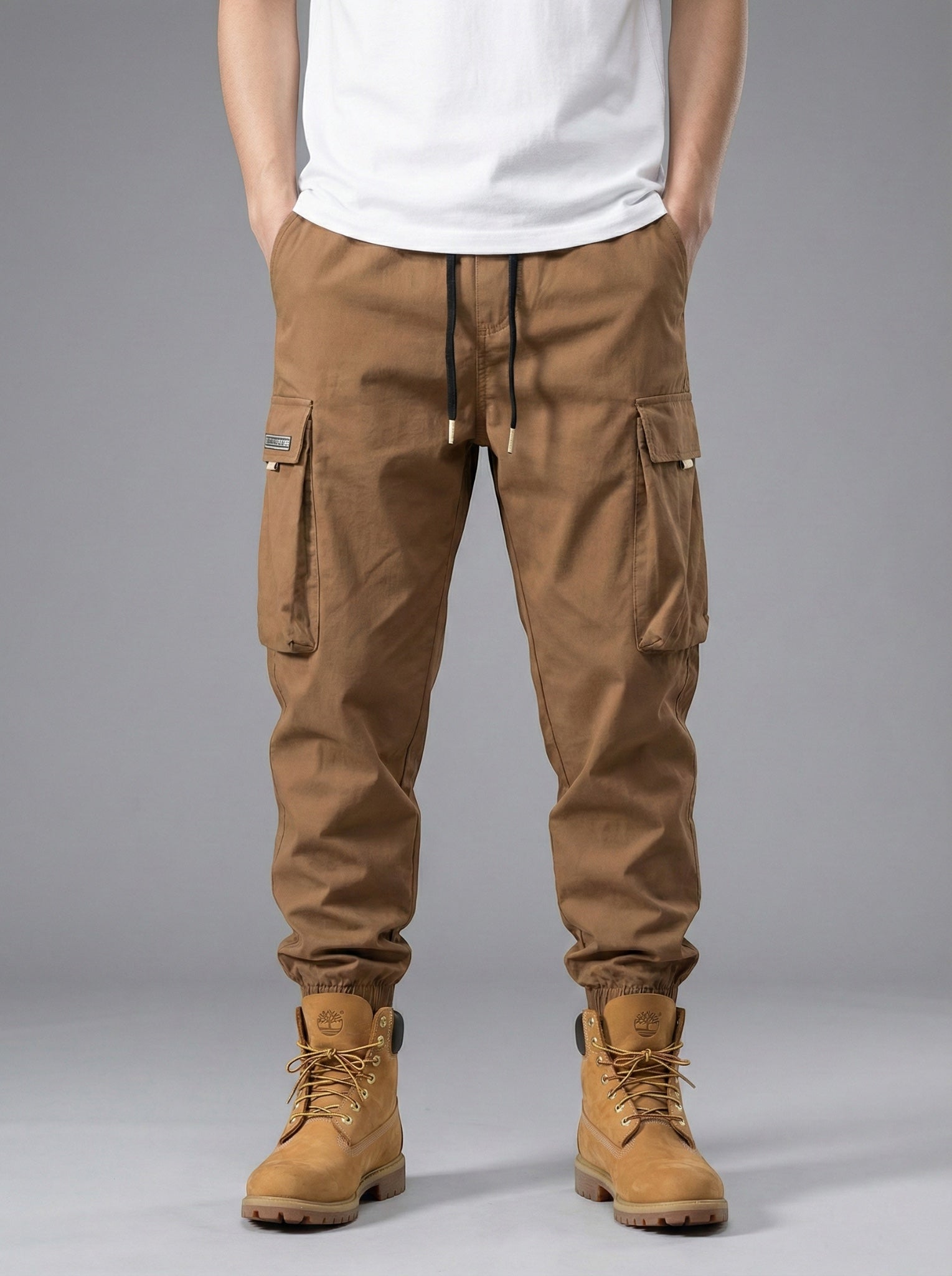 Jogger Tapered Cargo Hose für Herren mit Kordelzug und Bündchen