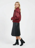 Pilotenjacke für Damen mit Coating und klassischem Kragen in Oversize Fit