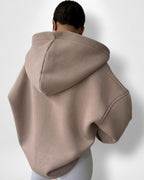 Oversize Hoodie für Damen mit Kapuze und V-Ausschnitt