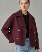 Kurze Jacke für Damen mit Reverskragen im zeitlosen zweireihigen Design