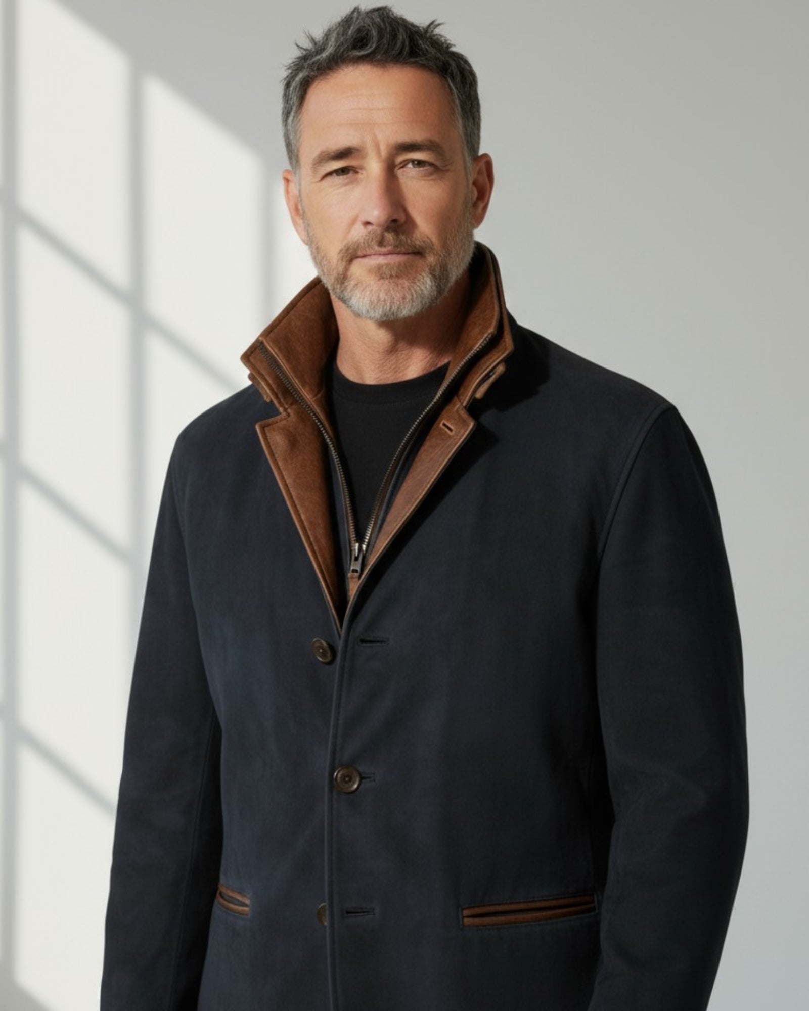 Jacke für Herren mit Reißverschluss-Stehkragen im Blazer-Stil