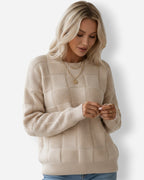 Strickjacke für Damen mit Panorama-Muster und gemütlicher Textur