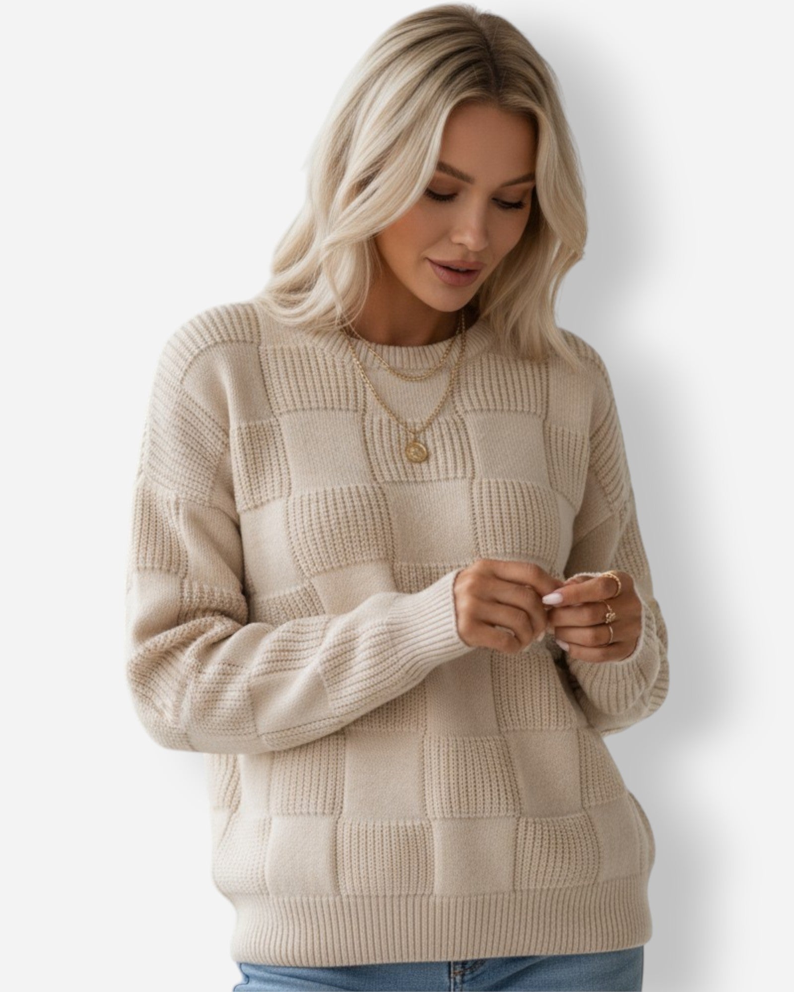 Strickjacke für Damen mit Panorama-Muster und gemütlicher Textur