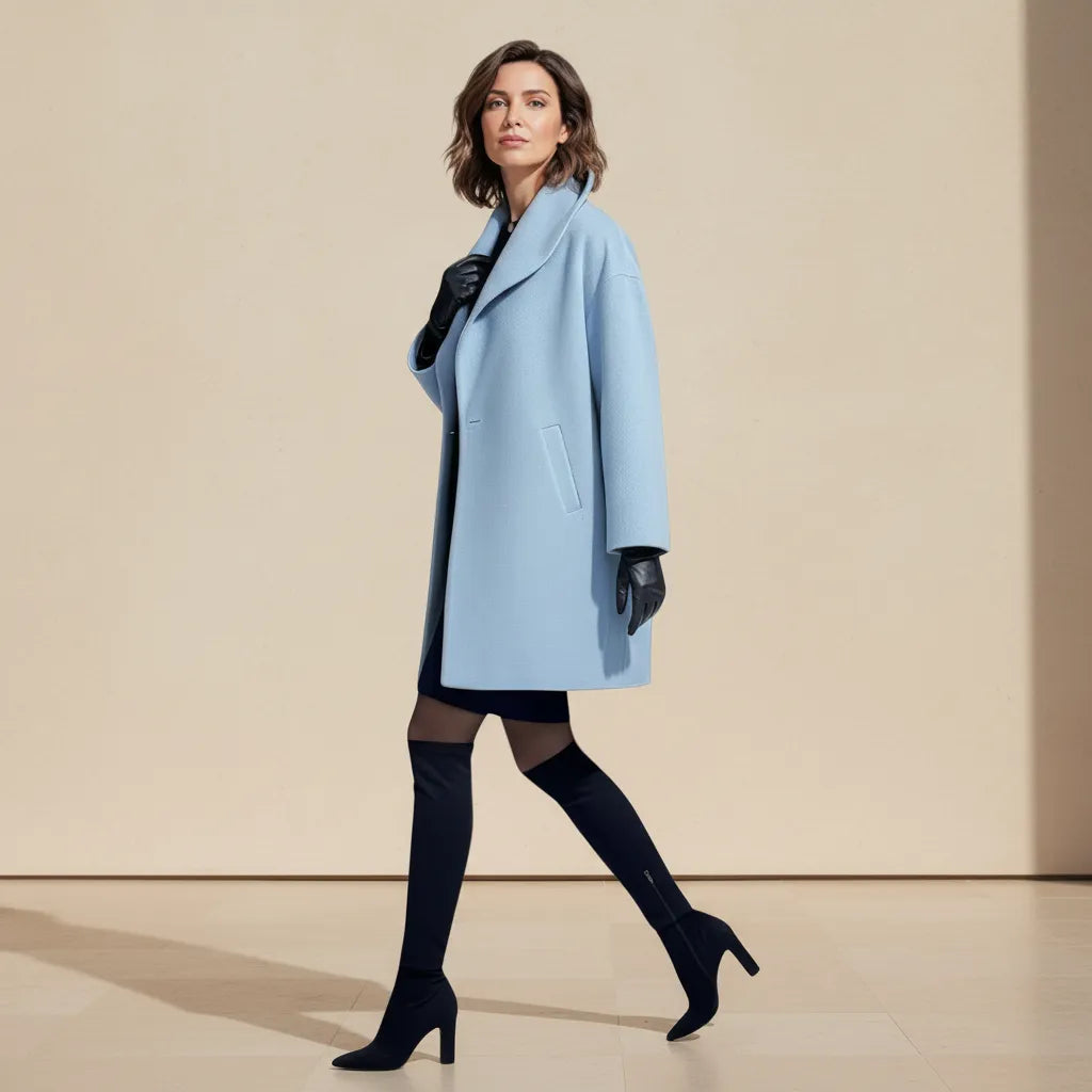 Mittellanger Übergangsmantel für Damen mit Schalkragen