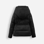 Damen Pufferjacke mit Gürtel und Kapuze