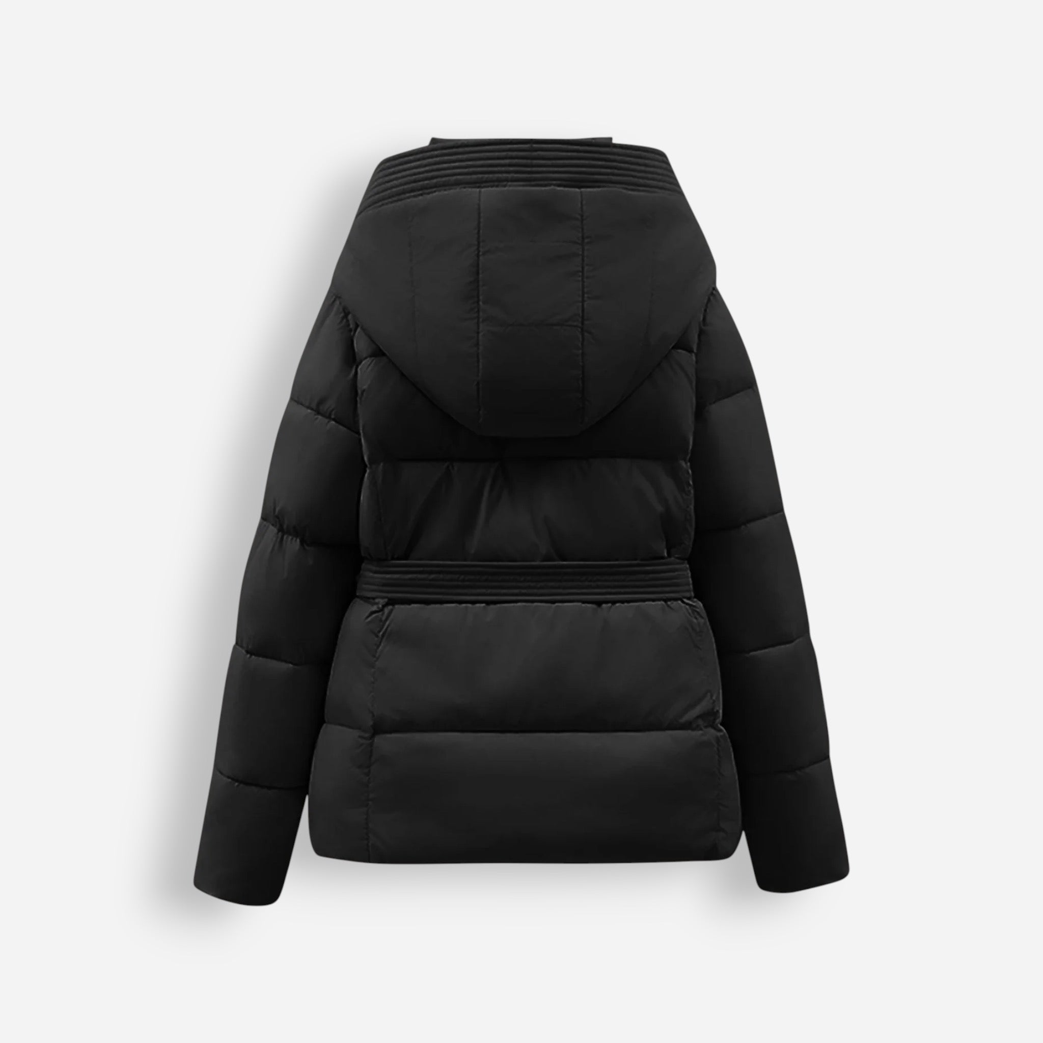 Damen Pufferjacke mit Gürtel und Kapuze