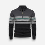 Herren Half-Zip-Pullover mit Zopfmuster und nordischem Design 4