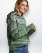 Damenpullover mit Kapuze im Norweger-Muster