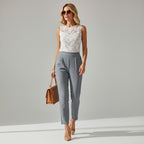 Hose für Damen mit hohem Bund und cropped Design im eleganten Schnitt