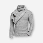 Rollkragenpullover für Herren im Schalkragen-Stil mit Zopfmuster-Details