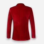 Samtblazer für Herren mit tailliertem Schnitt und Satin-Details