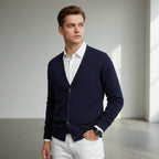 Klassischer Herren Knit Cardigan mit Knöpfen und V-Ausschnitt