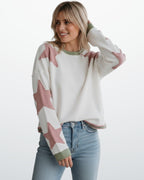 Buntes Langarm-Sweatshirt für Damen mit Applikationen