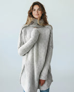 Langer Strickpullover Damen mit lässigem Schnitt