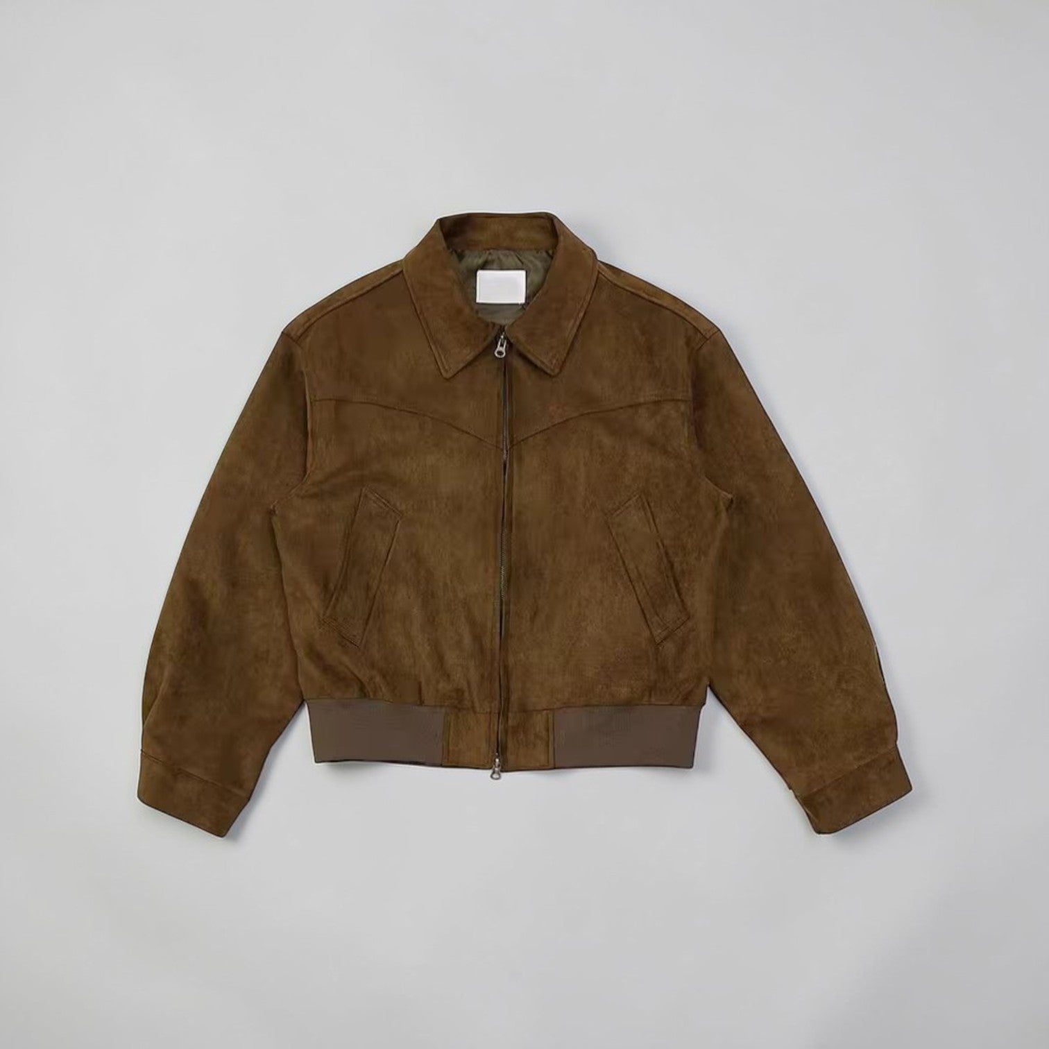 Lässige Übergangsjacke für Herren aus Kunstleder mit klassischer Kragen