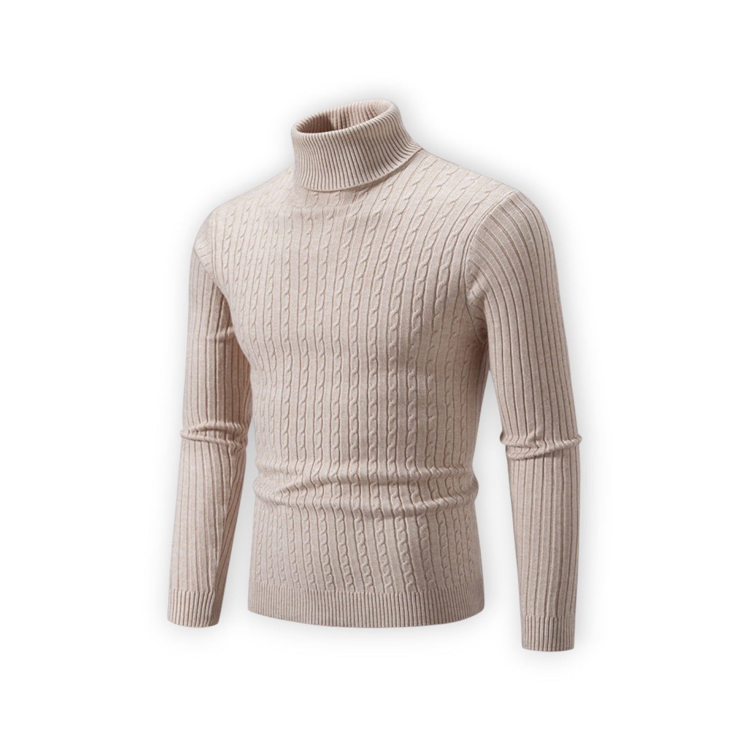 Klassischer Rollkragenpullover für Herren mit Rippstruktur