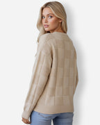 Strickjacke für Damen mit Panorama-Muster und gemütlicher Textur