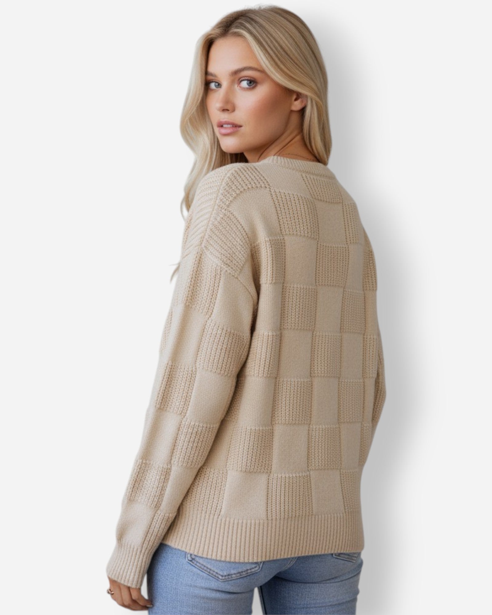 Strickjacke für Damen mit Panorama-Muster und gemütlicher Textur