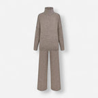 Einfarbiges Roolkragenpullover Strickset für Damen