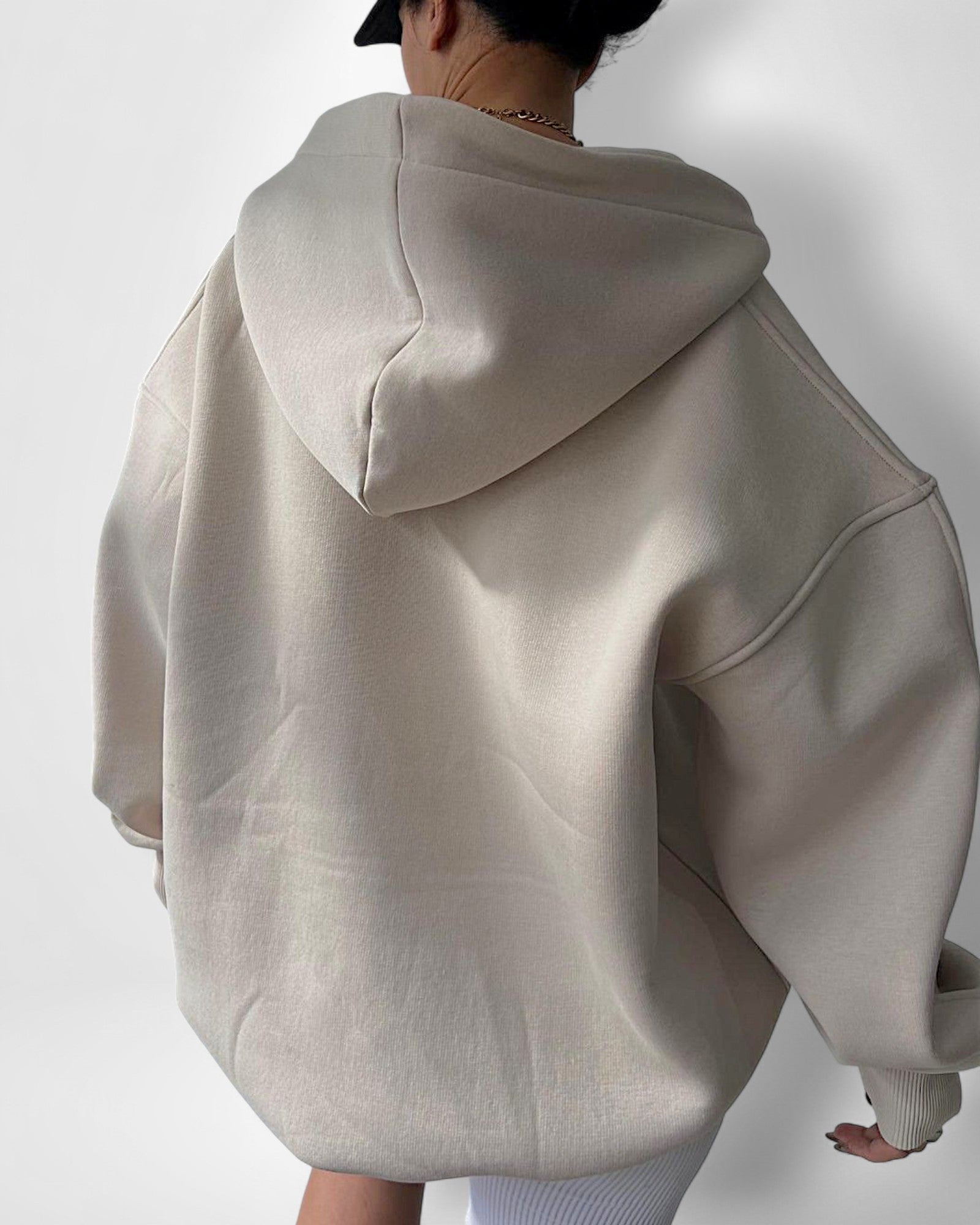 Oversize Hoodie für Damen mit Kapuze und V-Ausschnitt