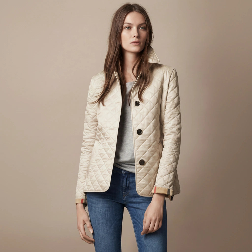 Leichte Steppjacke für Damen ohne Kapuze in taillierter Passform