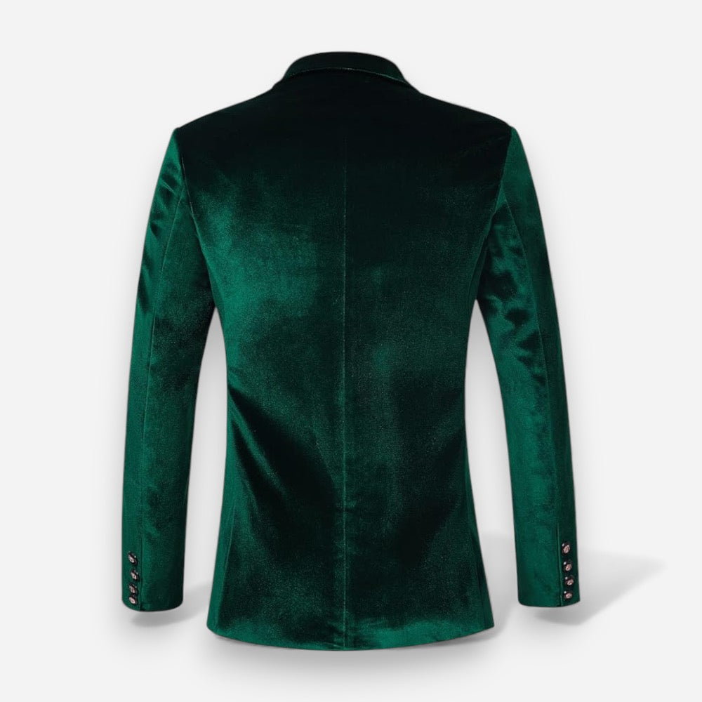 Samtblazer für Herren mit tailliertem Schnitt und Satin-Details