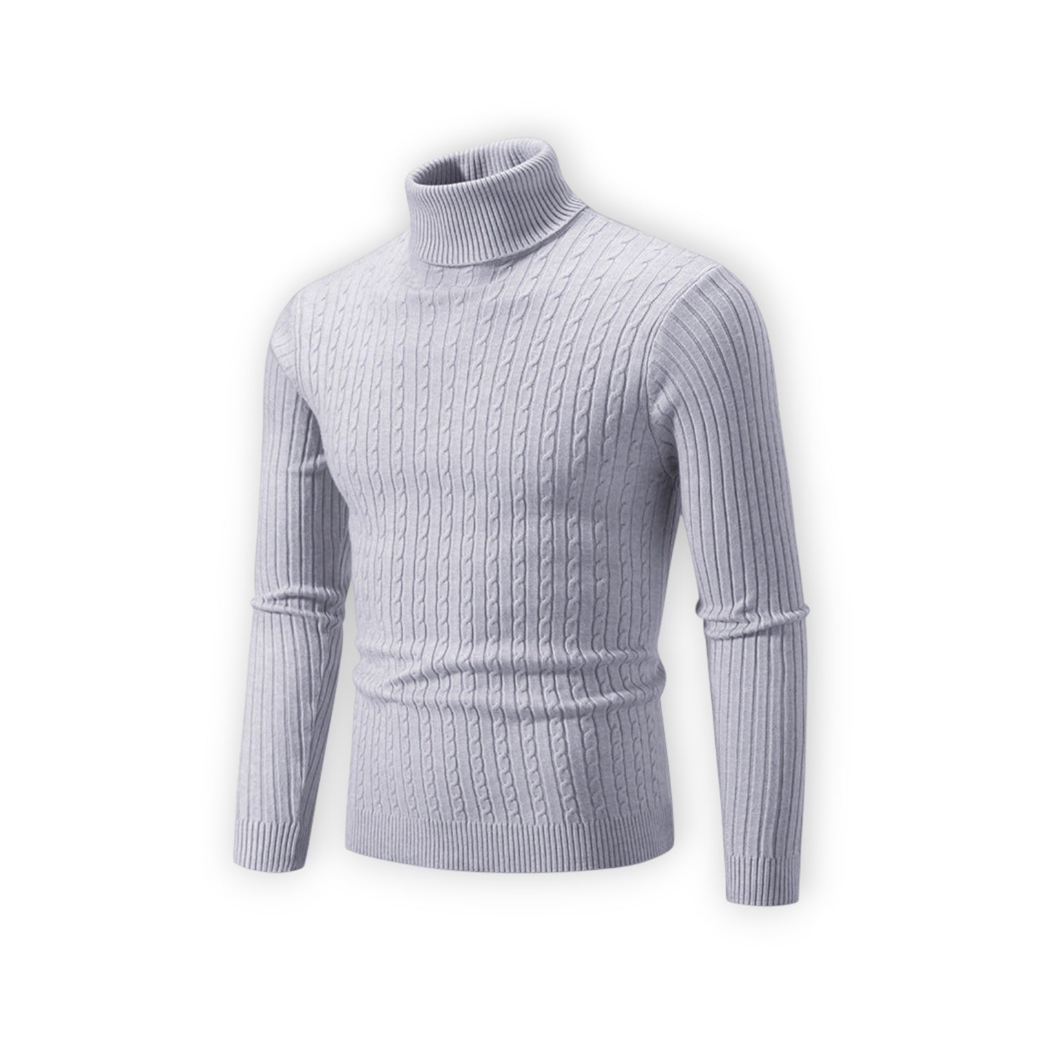 Klassischer Rollkragenpullover für Herren mit Rippstruktur