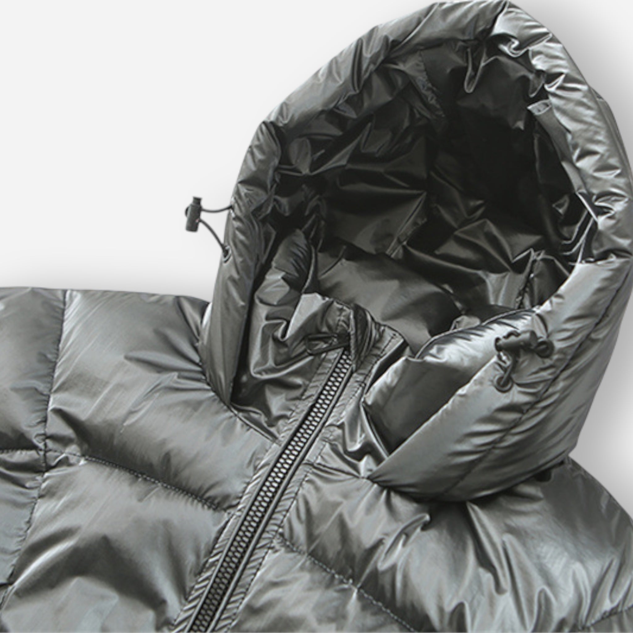 Glänzende kurze Winterjacke für Damen