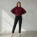 Pullover für Damen mit lockerer Passform und klassischem Rundhals