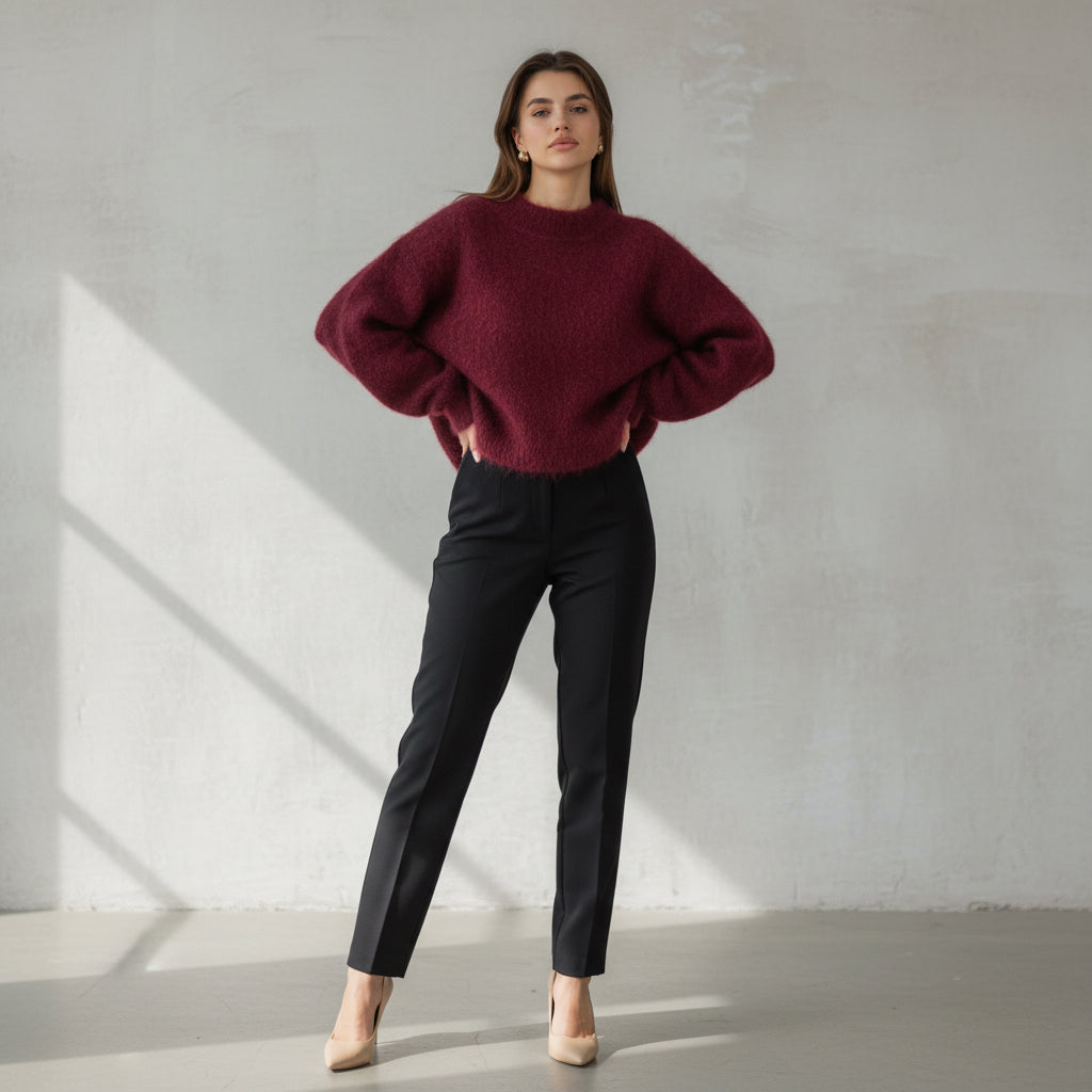 Pullover für Damen mit lockerer Passform und klassischem Rundhals