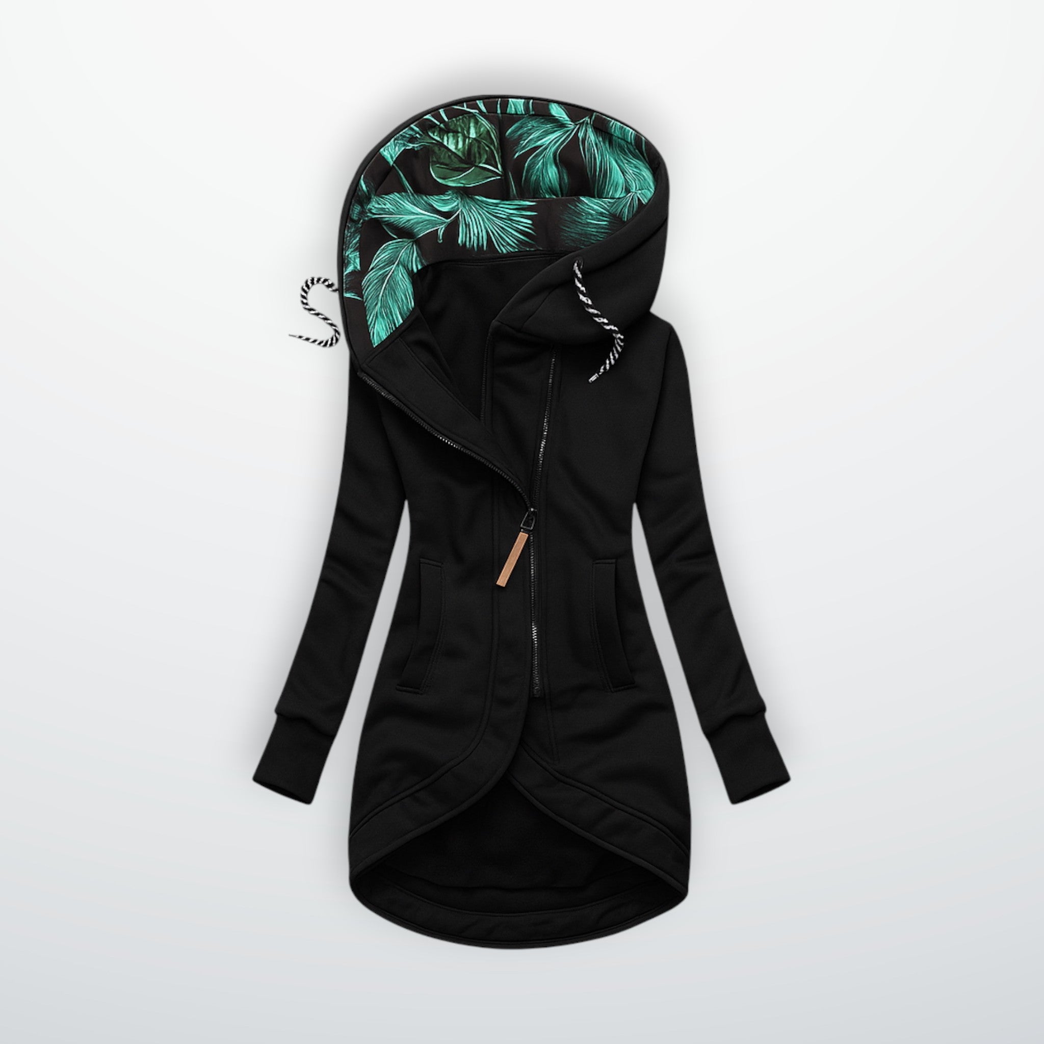 Winddichte Winterjacke für Damen mit verlängertem Rücken