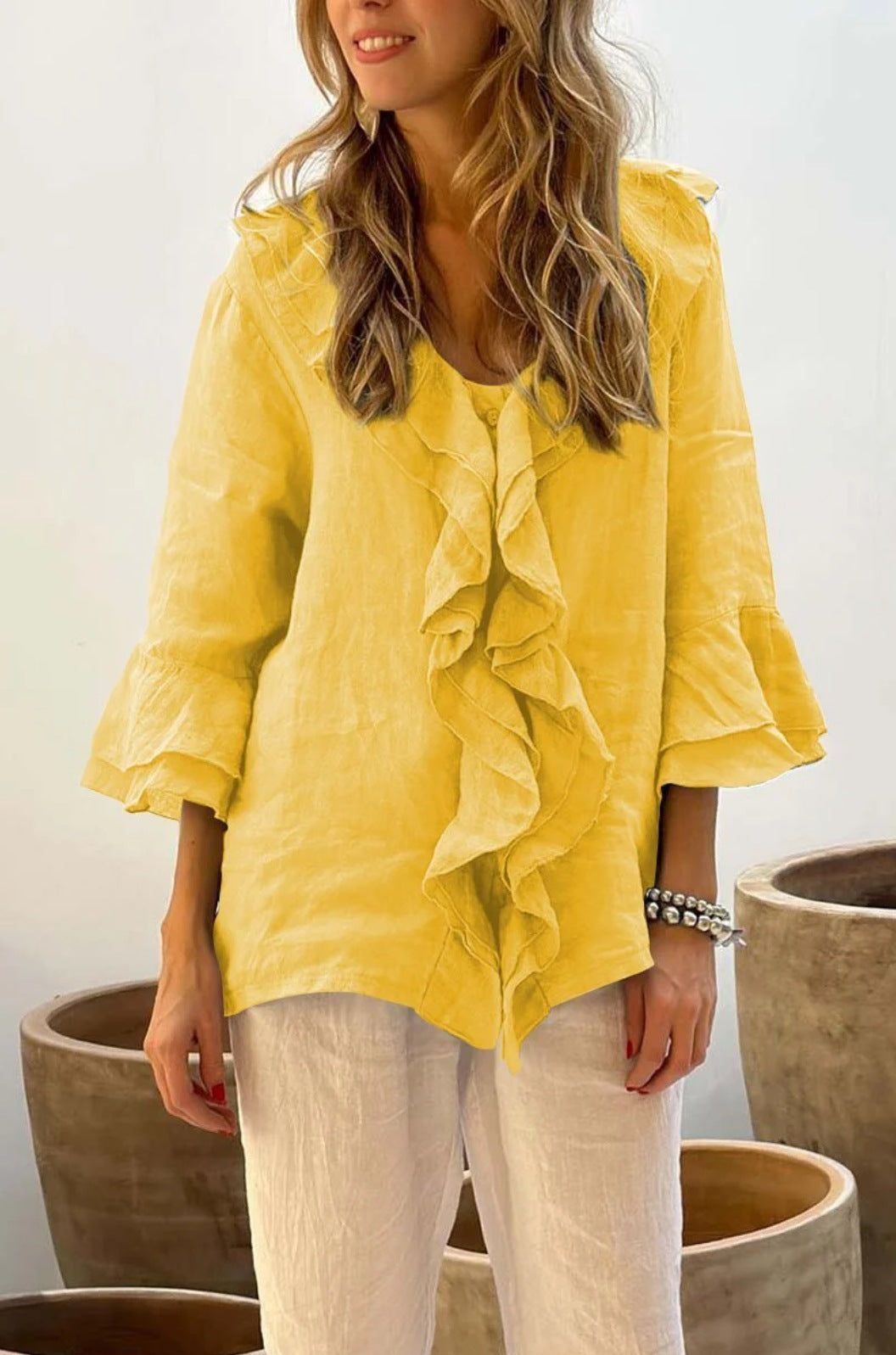 Damen Bluse mit Rüschen | Lässig