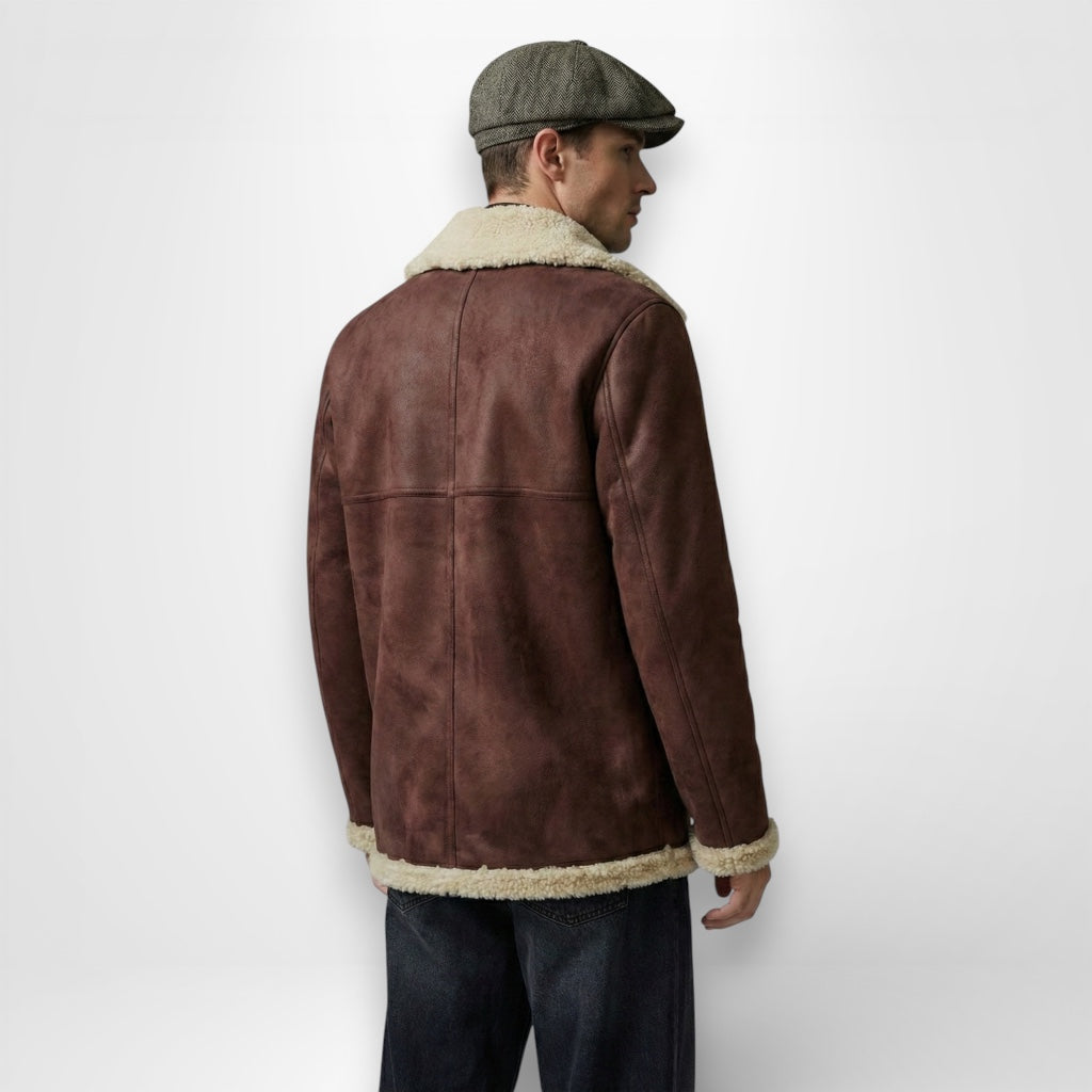 Fliegerjacke für Herren in Shearling-Optik