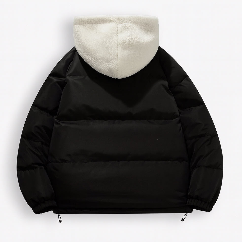 Puffer Winterjacke mit Fleece-Futter und Kapuze für Damen