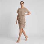 Minikleid im Lagen Look mit kurzen Ärmeln im einfarbigen Design
