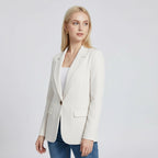 Moderner Blazer für Damen mit Ein-Knopf-Verschluss im geraden Schnitt