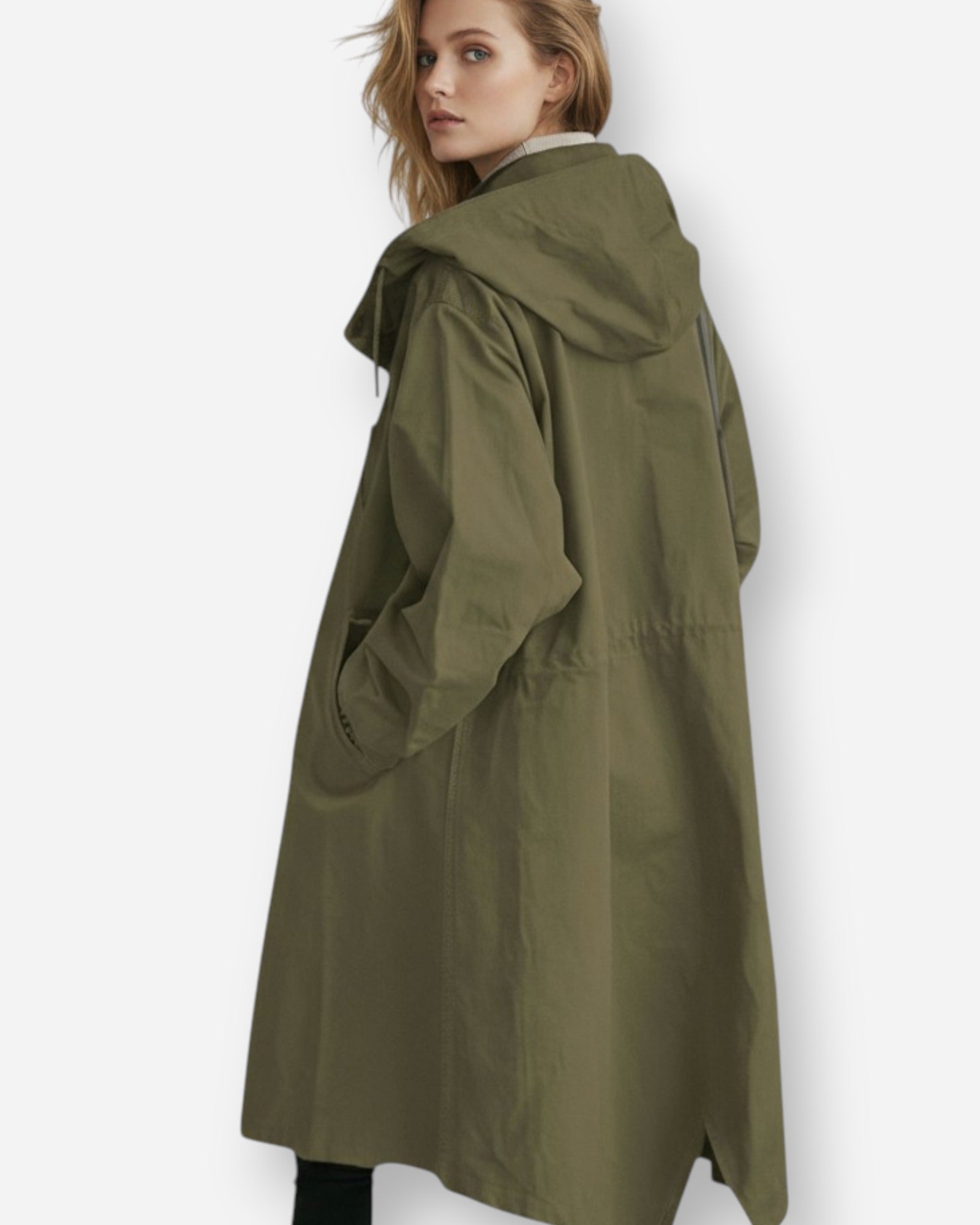 Lange Regen Jacke für Damen für die Übergangszeit mit Kapuze