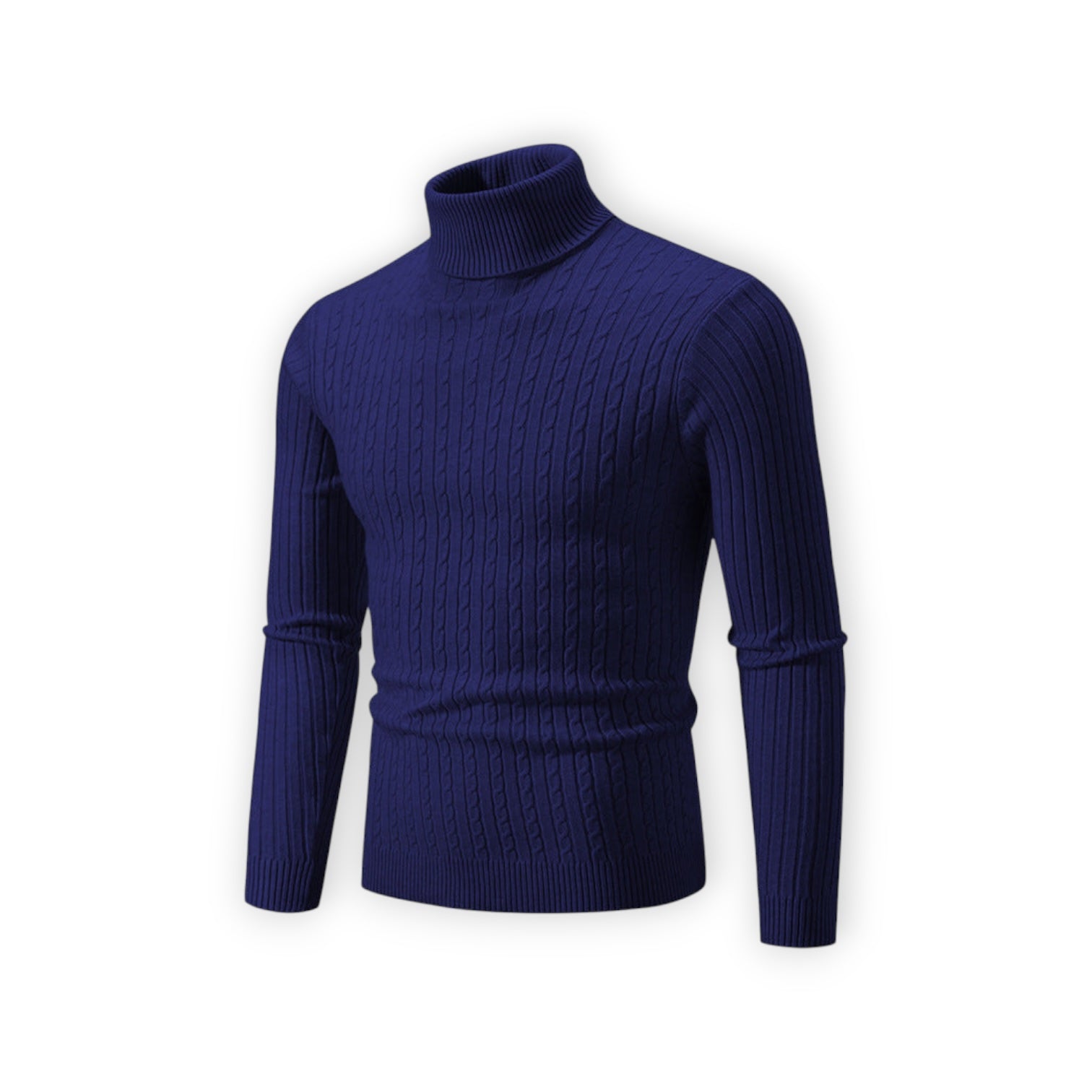 Klassischer Rollkragenpullover für Herren mit Rippstruktur