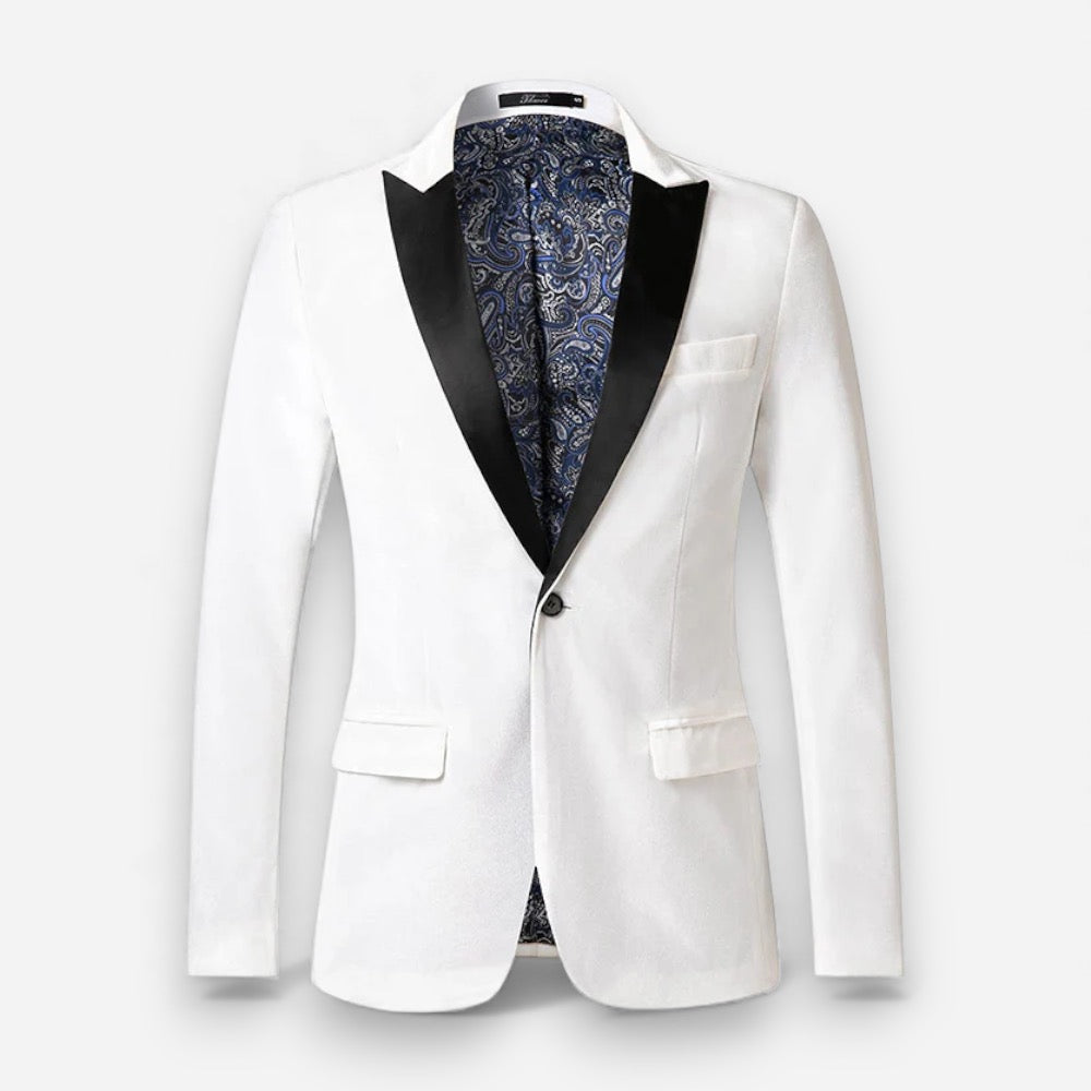 Samtblazer für Herren mit tailliertem Schnitt und Satin-Details